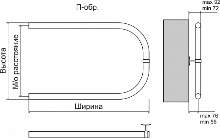 П-обр БШ 500х400 Полотенцесушитель  TERMINUS Альметьевск - фото 3