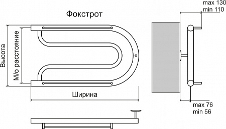 Фокстрот AISI 32х2 320х600 Полотенцесушитель  TERMINUS Альметьевск - фото 3