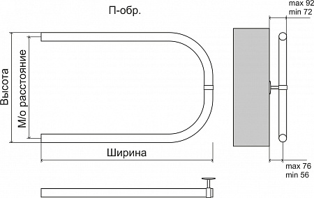 П-обр БШ 500х500 Полотенцесушитель  TERMINUS Альметьевск - фото 3