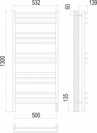 Прато П15 500х1300 электро (sensor quick touch) Полотенцесушитель  TERMINUS Альметьевск - фото 3