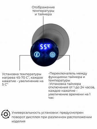Рондо П2 350х760 электро Полотенцесушитель TERMINUS Оружейная сталь Альметьевск - фото 5