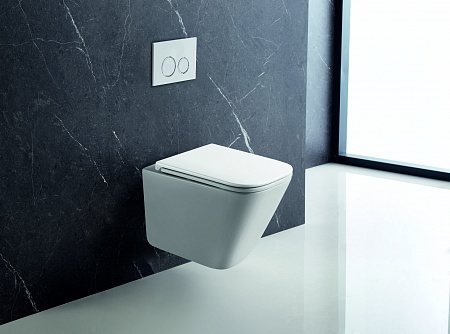 Подвесной унитаз безободковый Terminus Ватикан Монолит 490х340 белый Альметьевск - фото 1